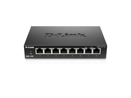 D-Link DGS-108 8-Port Gigabit Desktop Switch (Metal Housing)