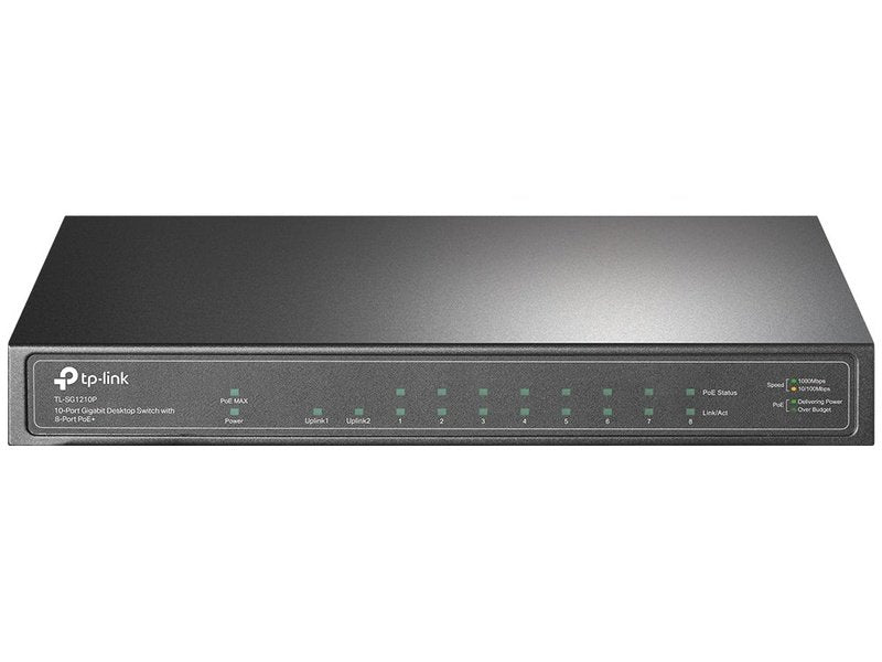 TP-Link TL-SG1210P 8-Port PoE+ 63W Gigabit Desktop Switch with 1-Port RJ45 and 1 SFP Slots