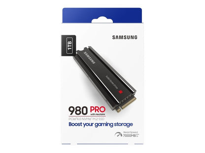 Samsung 980 Pro 1TB M.2 NVMe PCIe 4.0 SSD with Heatsink
