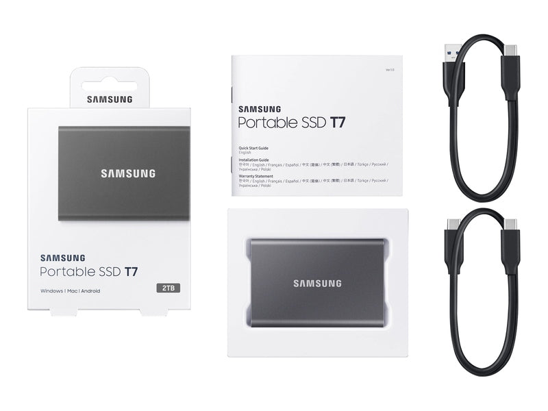 Samsung T7 2TB USB 3.2 Portable SSD - Gray