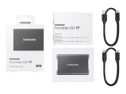 Samsung T7 2TB USB 3.2 Portable SSD - Gray