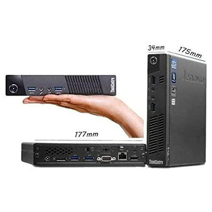 Lenovo ThinkCentre M93P (USFF) Tiny Desktop PC & Monitor (BUNDLE) | Lenovo 24-inch Monitor (FHD) | Intel Core i5-4590T (Quad-Core) up to 3.6GHz | 16GB RAM | 256GB SSD | WIFI | Keyboard and Mouse | Windows 10 Pro | VGA + DP | 1 Year Warranty