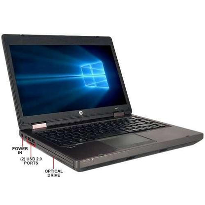 HP ProBook 6460b 14" HD (720p) Notebook PC - Intel Core i5-2410M @ 2.90 GHz (2nd Gen), 16GB RAM, 512GB SSD, Integrated Graphics, DVD-RW, VGA, DisplayPort (DP), Ethernet, Windows 10 Pro x64 (Certified Refurbished Grade A) - 1 Year Warranty