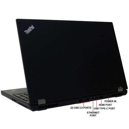 Lenovo ThinkPad P50 Mobile Workstation, 15.6" IPS FHD (1080p)  | Intel Quad Core i7-6700HQ @ 3.5Ghz (6th Gen), 32GB DDR4 RAM, 512GB (NVMe) SSD, NVIDIA Quadro 2GB Graphics, Bluetooth, HDMI - Windows 10, Grade A+ (Certified Refurbished ) - 1 Year Warranty