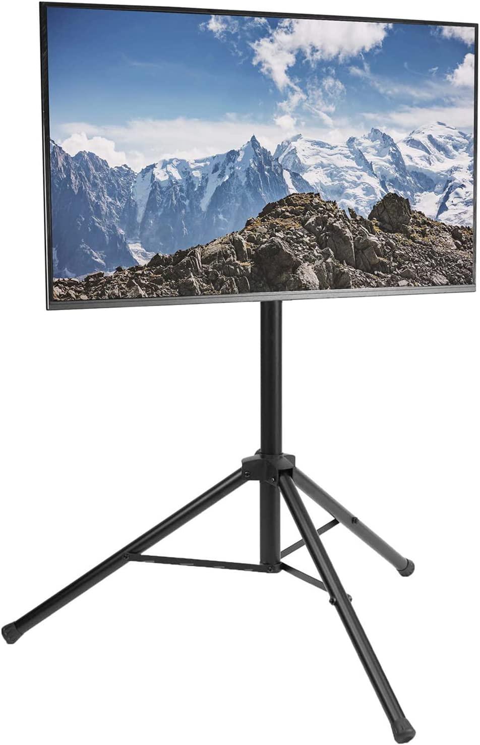 VIVO TRIPOD FLAT SCREEN TV DISPLAY FLOOR STAND (MODEL: STAND-TV55T) - PORTABLE HEIGHT ADJUSTABLE MOUNT - 32'' - 55'' - BLACK (MODEL: STAND-TV55T) - (Open-Box)