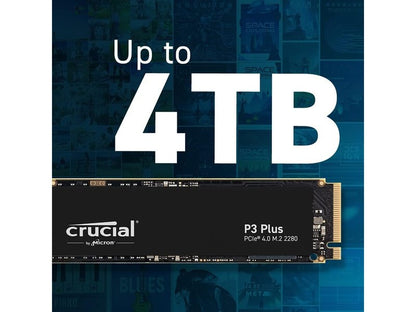 Crucial P3 Plus 4TB PCIe 4.0 NVMe M.2 2280 SSD - CT4000P3PSSD8