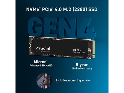 Crucial P3 Plus 1TB M.2 NVMe PCIe 4.0 SSD - CT1000P3PSSD8