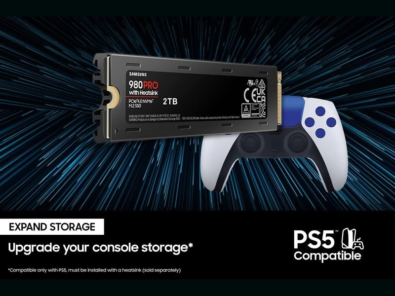 Samsung 980 Pro 1TB M.2 NVMe PCIe 4.0 SSD with Heatsink
