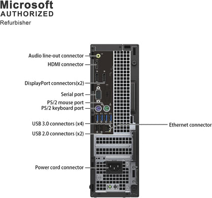 Dell OptiPlex 7050 (SFF) Desktop PC | Intel Core i5-6500 (6th Gen) 3.60 GHz, 16GB DDR4 RAM, 256GB NVMe M.2 SSD, USB-C, USB 3.0 & HDMI, DisplayPort, 1GBe LAN  Port, Includes Wi-Fi, Keyboard & Mouse | Windows 10 Pro, Certified Refurbished- 1 Year Warranty