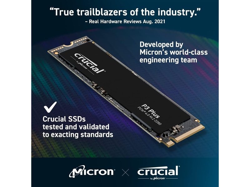 Crucial P3 Plus 1TB M.2 NVMe PCIe 4.0 SSD - CT1000P3PSSD8
