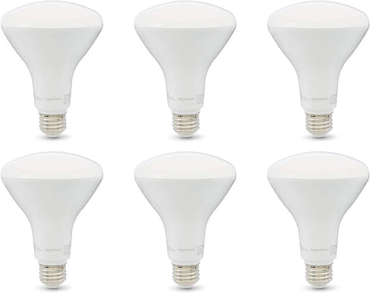 Amazon Basics (OVERSTOCK) 65W Equivalent LED LIGHT BULBS, Soft White, Dimmable, 10,000 Hour Lifetime, BR30 LED Light Bulb, Lighting & Ceiling Fans | 6-Pack - BRAND NEW