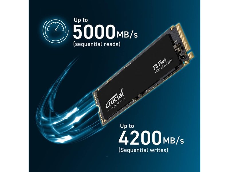 Crucial P3 Plus 4TB PCIe 4.0 NVMe M.2 2280 SSD - CT4000P3PSSD8