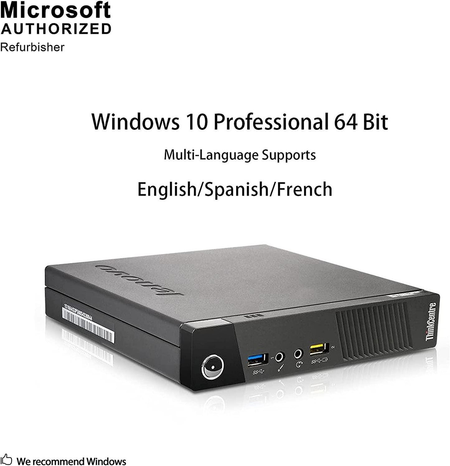 Lenovo ThinkCentre M93P (USFF) Tiny Desktop PC & Monitor (BUNDLE) | Lenovo 24-inch Monitor (FHD) | Intel Core i5-4590T (Quad-Core) up to 3.6GHz | 16GB RAM | 256GB SSD | WIFI | Keyboard and Mouse | Windows 10 Pro | VGA + DP | 1 Year Warranty