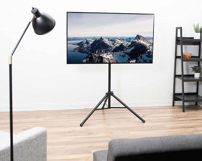 VIVO TRIPOD FLAT SCREEN TV DISPLAY FLOOR STAND (MODEL: STAND-TV55T) - PORTABLE HEIGHT ADJUSTABLE MOUNT - 32'' - 55'' - BLACK (MODEL: STAND-TV55T) - (Open-Box)