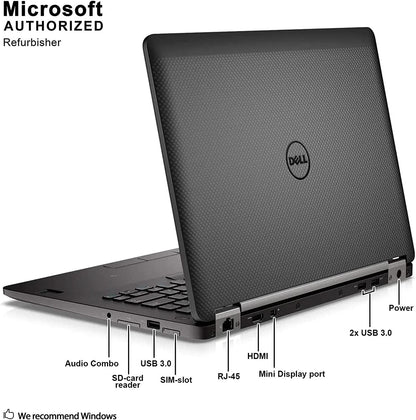 Dell Latitude E7470 14 inches Laptop, Core i7-6600U 2.6GHz, 16GB RAM , 512GB Solid State Drive, Windows 10 Pro 64Bit, CAM (Renewed)