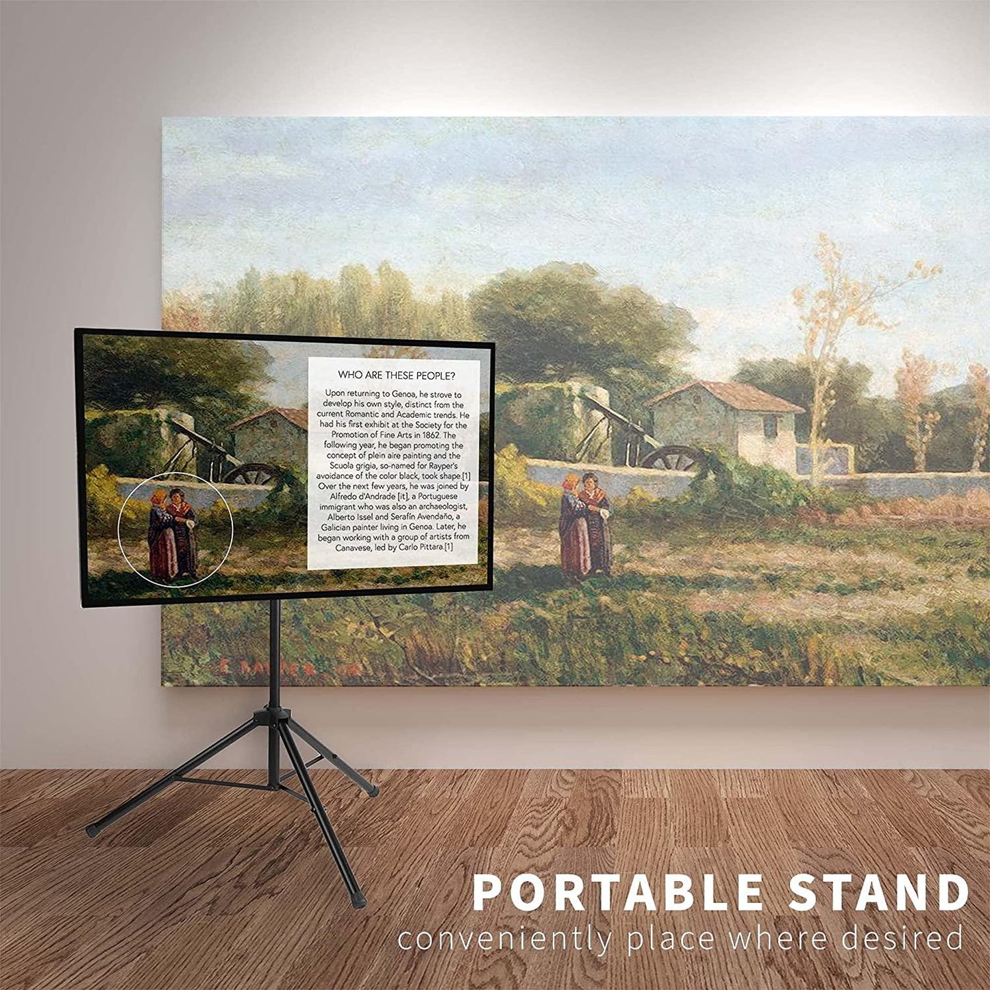 VIVO TRIPOD FLAT SCREEN TV DISPLAY FLOOR STAND (MODEL: STAND-TV55T) - PORTABLE HEIGHT ADJUSTABLE MOUNT - 32'' - 55'' - BLACK (MODEL: STAND-TV55T) - (Open-Box)