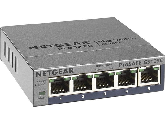 Netgear GS105E-200AUS 5 Port Gigabit Manage Prosafe Plus Switch