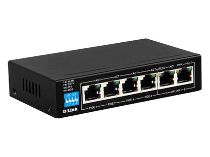 D-Link DES-F1006P-E 4-Port PoE 60W Unmanaged Switch with 2xRJ45 Uplink Ports