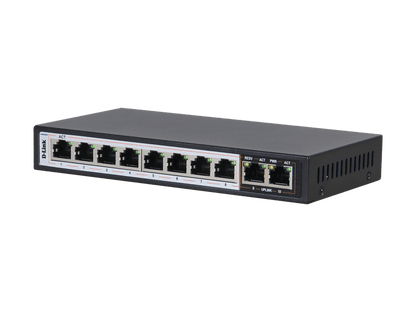 D-Link DES-F1010P-E 10-Port PoE 96W Switch with 8xRJ45 PoE+ and 2 Uplink Ports