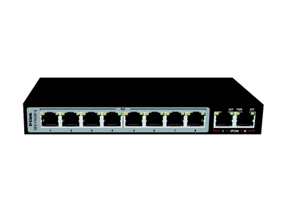 D-Link DES-F1010P-E 10-Port PoE 96W Switch with 8xRJ45 PoE+ and 2 Uplink Ports