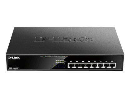 D-Link DGS-1008MP 8-Port Gigabit PoE Unmanaged Switch with 125W PoE Budget