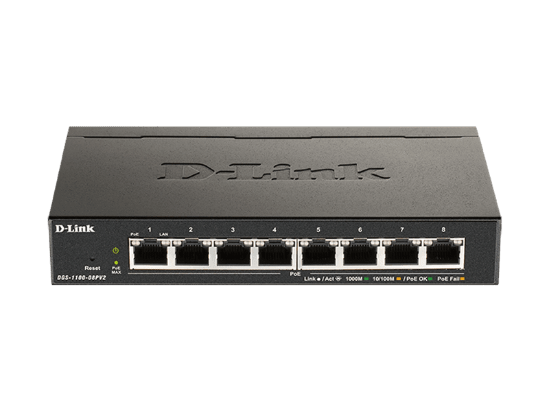D-Link DGS-1100-08PV2 8-Port PoE+ 64W Gigabit Managed Switch