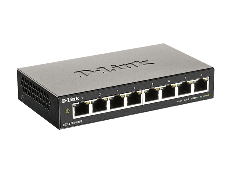 D-Link DGS-1100-08V2 8-Port Gigabit Smart Managed Switch