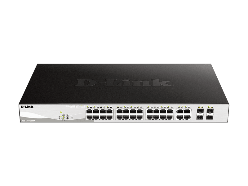 D-Link DGS-1210-28P 28-Port PoE 193W Gigabit Managed Switch with 24xBASE-T PoE and 4x1G RJ45/SFP Combo Ports