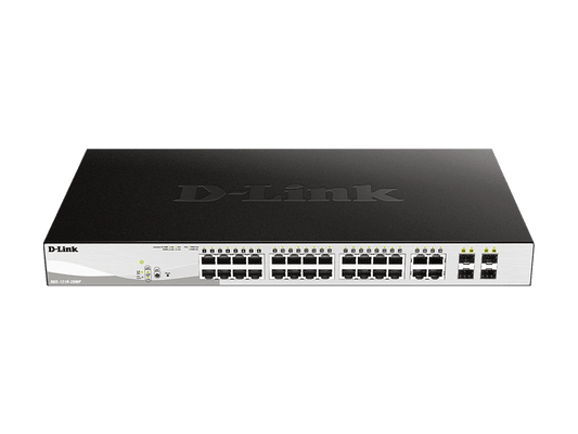 D-Link DGS-1210-28P 28-Port PoE 193W Gigabit Managed Switch with 24xBASE-T PoE and 4x1G RJ45/SFP Combo Ports