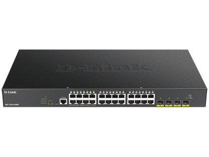 D-Link DGS-1250-28XMP 28-Port PoE Gigabit Managed Switch with 24xBASE-T PoE and 4x10G SFP+ Ports
