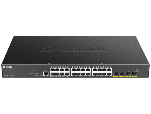 D-Link DGS-1250-28XMP 28-Port PoE Gigabit Managed Switch with 24xBASE-T PoE and 4x10G SFP+ Ports