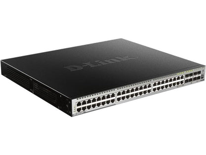 D-Link DGS-3630-52PC 52-Port PoE 740W Stackable Managed Switch 48xBASE-T PoE+ and 4x10G SFP+/Uplink Ports