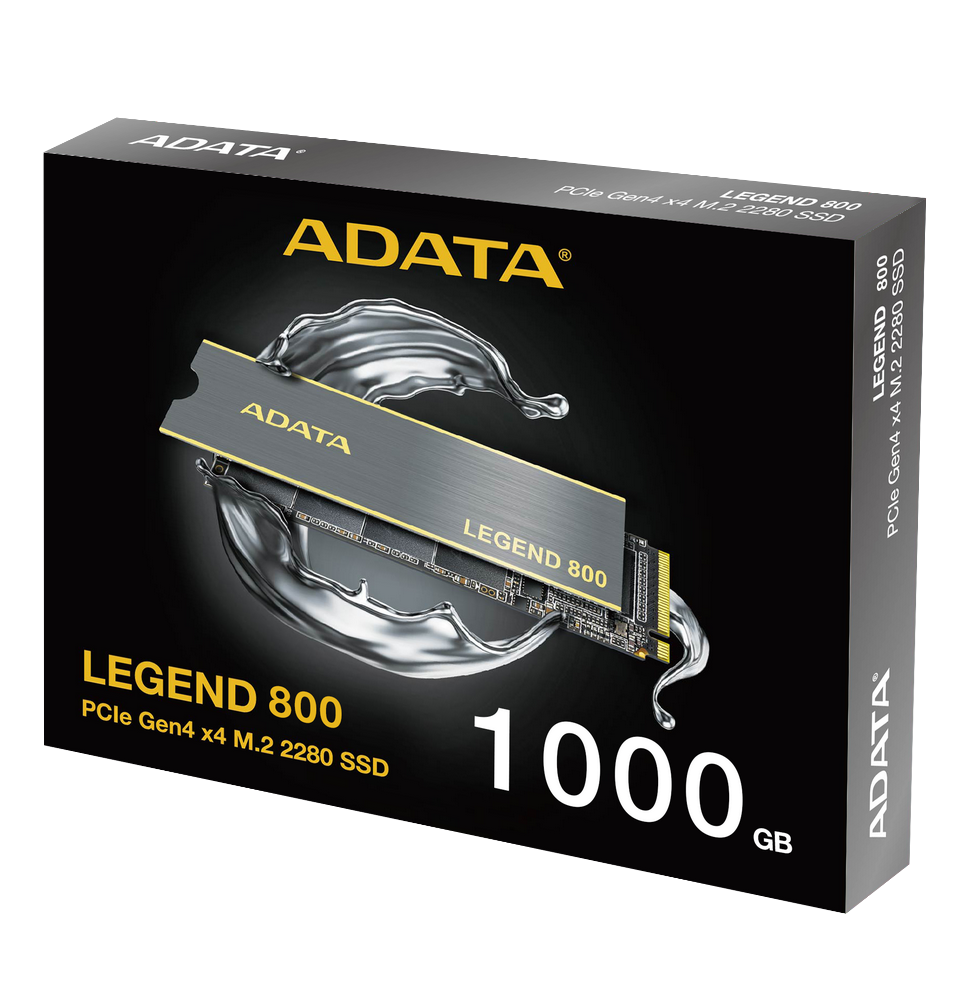 Disque Dur interne ADATA LEGEND 800 Gold 1To SSD PCIe Gen4 x4 M.2 2280 (ALEG-800-1000GCS)