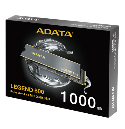 Disque Dur interne ADATA LEGEND 800 Gold 1To SSD PCIe Gen4 x4 M.2 2280 (ALEG-800-1000GCS)