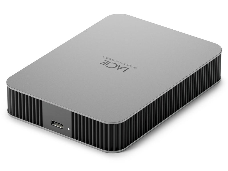 Lacie Mobile Drive V2 External Portable 4TB USB-C Moon Silver 3Yr