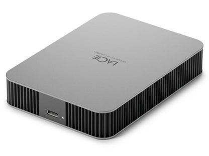 Lacie Mobile Drive V2 External Portable 4TB USB-C Moon Silver 3Yr