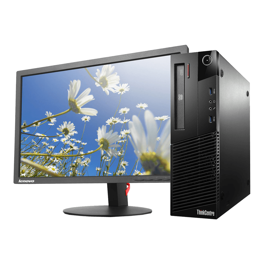 Lenovo ThinkCentre M93P (SFF) & Lenovo ThinkVision 22" (FHD) Monitor - COMBO - Intel Core i5-4570 Quad Core @ 3.6GHz (4th Gen) / 16GB RAM / 256GB SSD / Wi-Fi, Key & Mouse, USB 3.0, VGA, DisplayPort, 1Gb Eth, Win 10 Pro - 1 Year Warranty