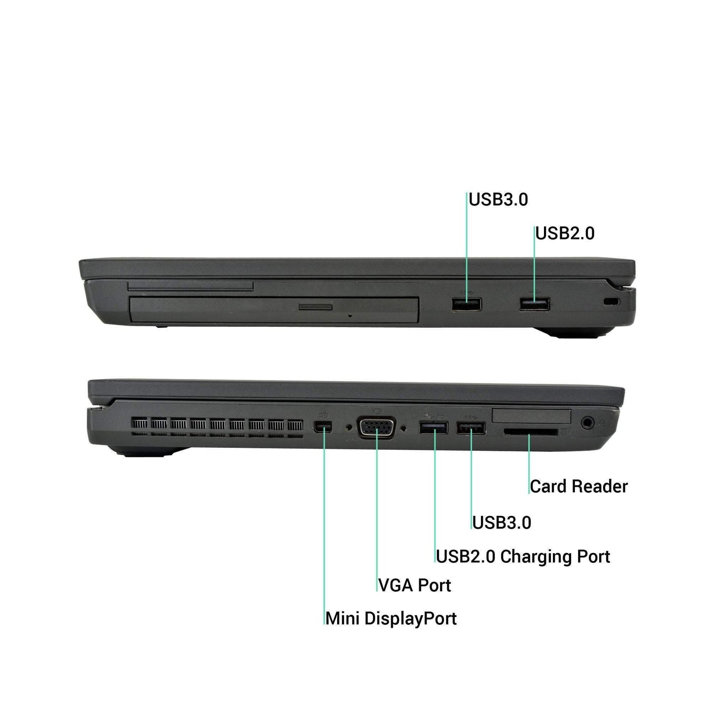 Lenovo ThinkPad T540p Enterprise Business Workstation | 15.6" FHD (1080p), Intel Core i7-4600M @ 2.90GHz (4th Gen) 8GB RAM, 256GB SSD, Full Size Key + NumPad , Webcam, DisplayPort | Windows 10 Pro x64, Grade A (Certified Refurbished) - 1 Year Warranty