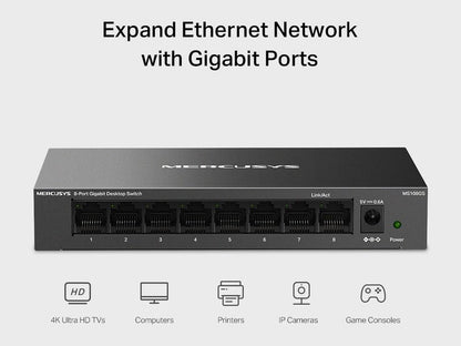 Mercusys MS108GS 8-Port Gigabit Desktop Switch