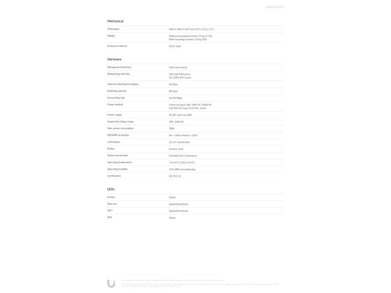 Ubiquiti UniFi Pro 24-Port Managed Switch w/ 2x10G SFP+