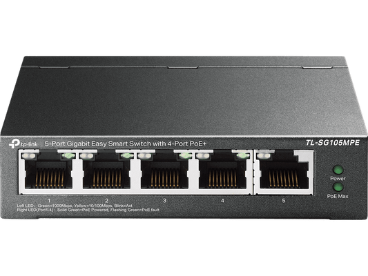 TP-Link TL-SG105MPE 4-Port PoE+ 120W Gigabit Easy Smart Switch with RJ45 Port