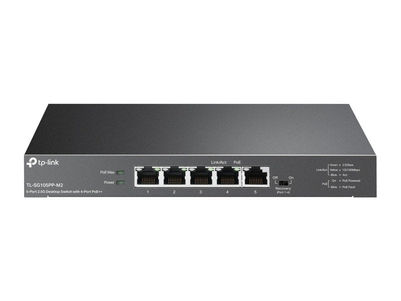 TP-Link TL-SG105PP-M2 4-Port PoE++ 123W 2.5G Desktop Switch with 2.5G RJ45 port