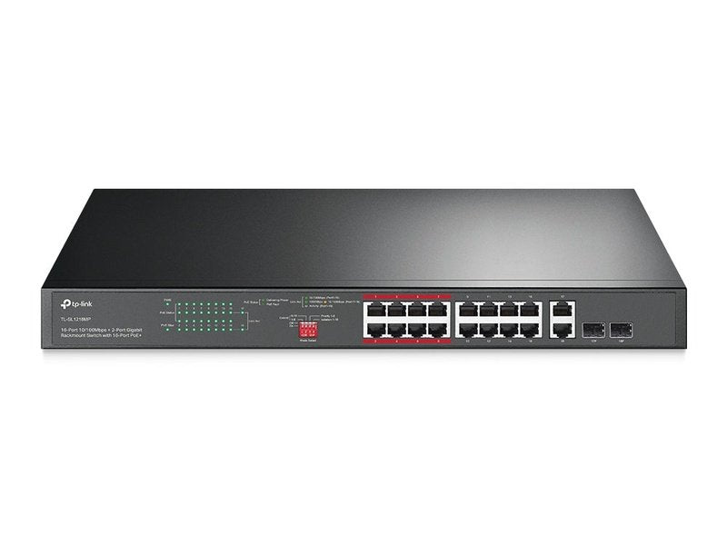 TP-Link TL-SL1218MP 16-Port PoE+ 250W Gigabit Rackmount Switch with 2× Gigabit RJ45 ports