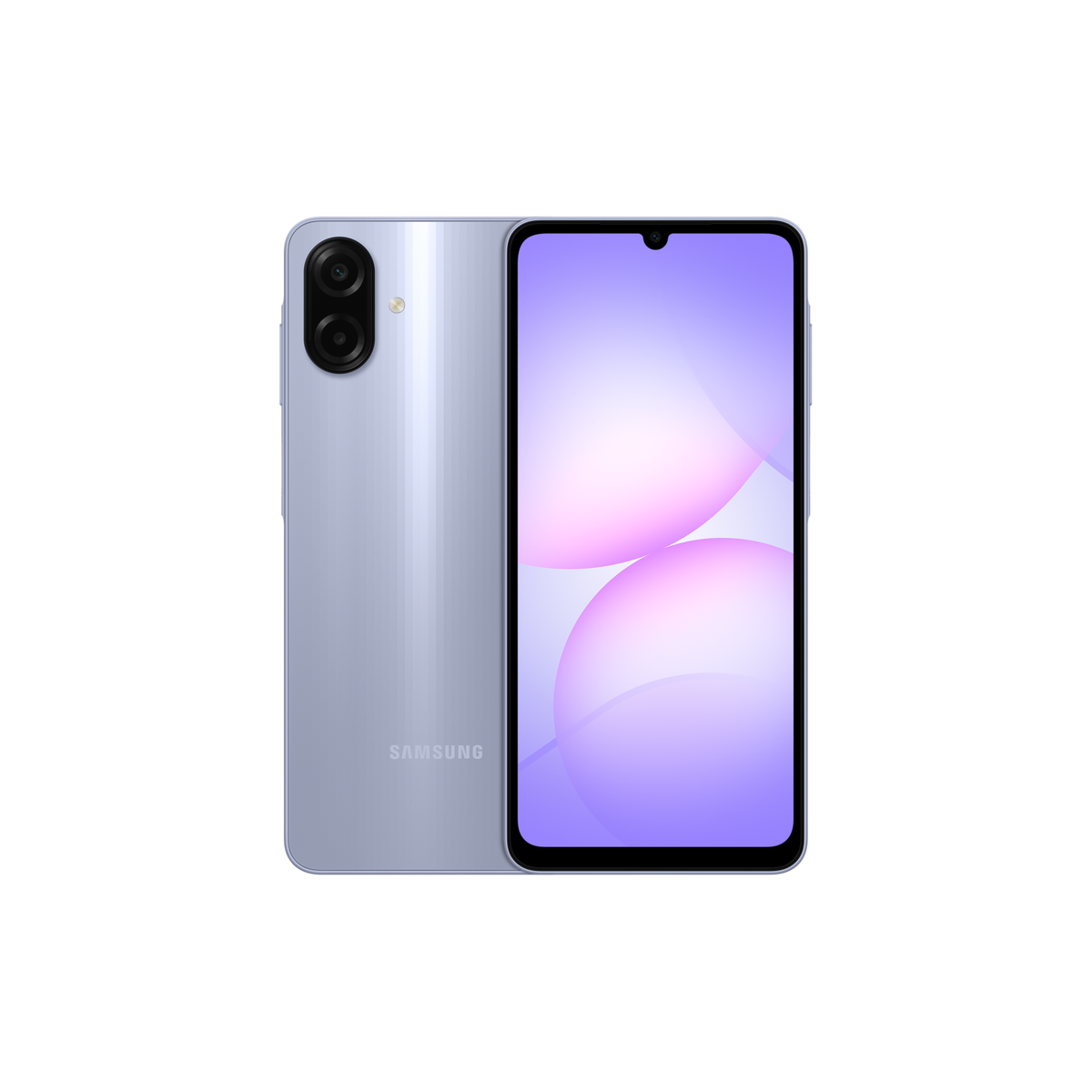Samsung Galaxy A07 violet clair – vue de face