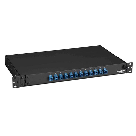 Black Box JPM380A Rackmount Fiber Panels, 1U, Loaded with (24) Single-Mode/Multimode Connectors, LC, 12 Duplex - ADYASTORE casablanca maroc
