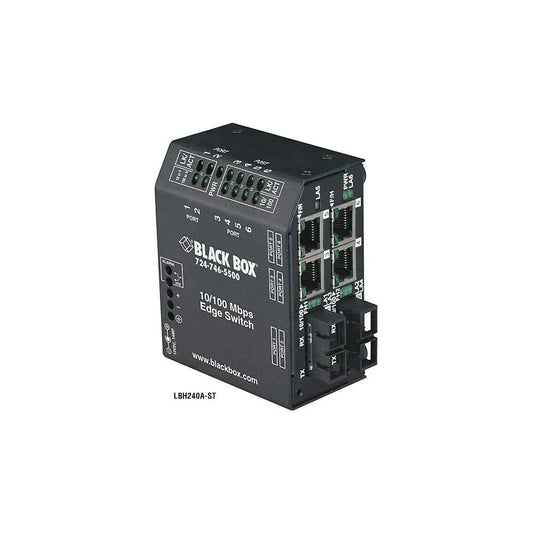 Black Box LBH240A-SC Heavy-Duty Edge Switch, Standard, (4) Copper Plus (2) Fiber, Single-Mode, 115-VAC, Multimode, SC - ADYASTORE casablanca maroc