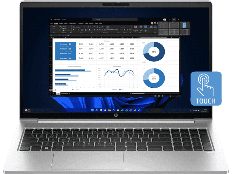 HP ProBook 450 15.6" G10 i7-1355U 16GB 512GB SSD, 15.6" FHD Touch Display Laptop, Wi-Fi 6E, Bluetooth 5.3, 4G LTE, W11P - [9E954PT]