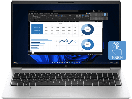 HP ProBook 450 15.6" G10 i7-1355U 16GB 512GB SSD, 15.6" FHD Touch Display Laptop, Wi-Fi 6E, Bluetooth 5.3, 4G LTE, W11P - [9E954PT]