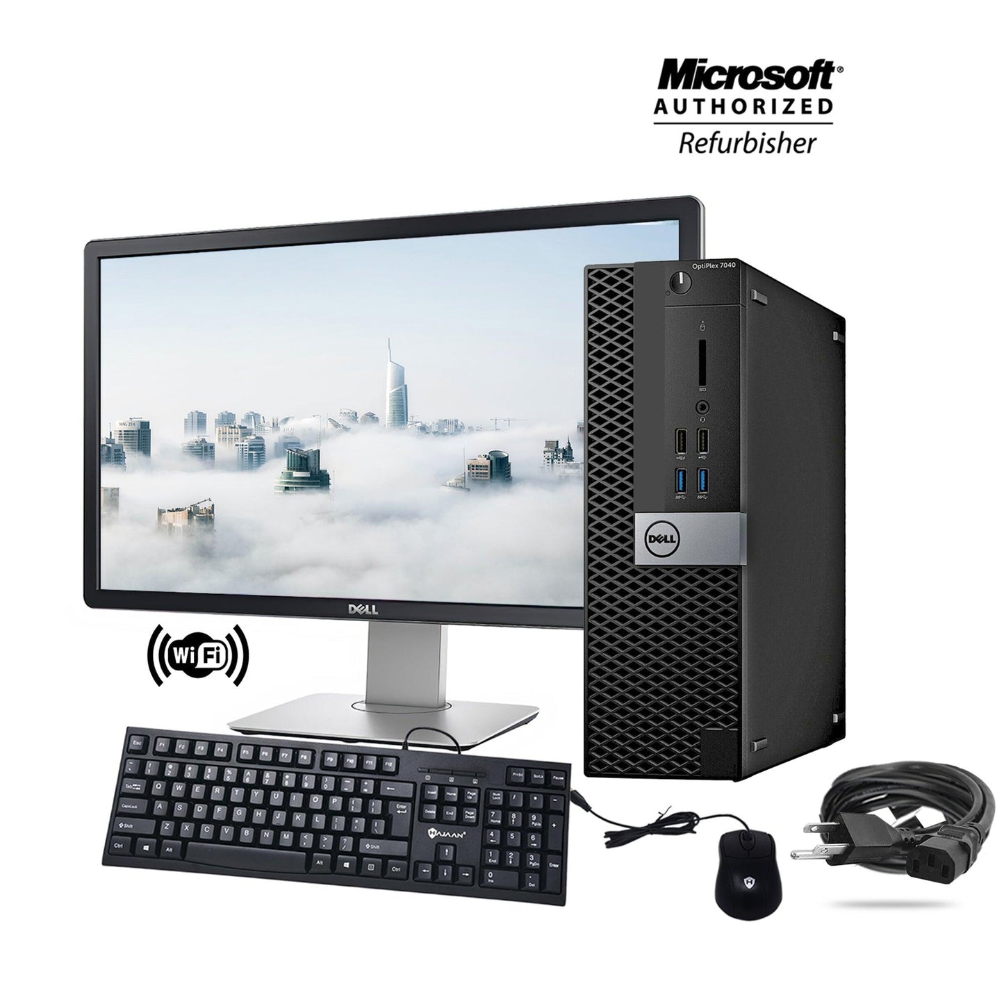 Dell OptiPlex 7040 (SFF) Desktop & Dell 22inch LED (FHD) Screen Monitor Combo Bundle | Intel i5-6500 (6th Gen) Quad-Core @ 3.20 GHz, 16GB DDR4 RAM, 512GB SSD, USB3.0 & HDMI, DisplayPort, DVD+RW, Wi-Fi, Keyboard & Mouse | Windows 10 Pro, 1 Year Warranty