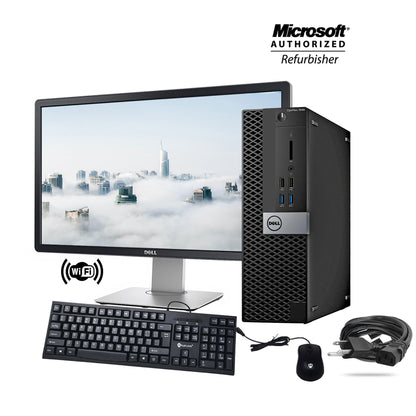 Dell OptiPlex 7040 (SFF) Desktop & Dell 22inch LED (FHD) Screen Monitor Combo Bundle | Intel i5-6500 (6th Gen) Quad-Core @ 3.20 GHz, 16GB DDR4 RAM, 512GB SSD, USB3.0 & HDMI, DisplayPort, DVD+RW, Wi-Fi, Keyboard & Mouse | Windows 10 Pro, 1 Year Warranty